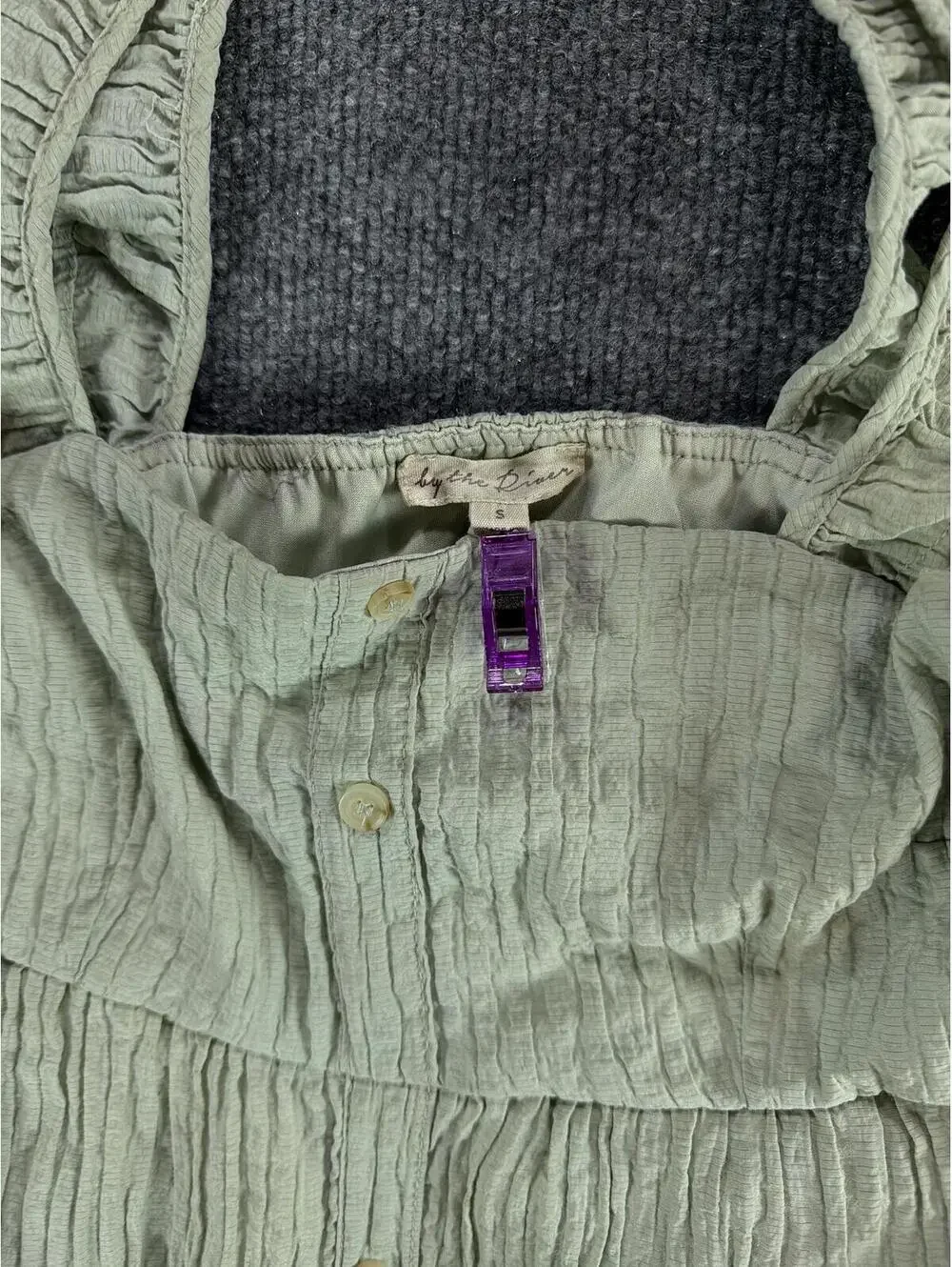 By The River Ruffled Sleeveless Button-Down Dress Small Cottage, Fairy, Festival